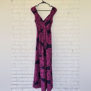 Pink And Navy Maxi Dress